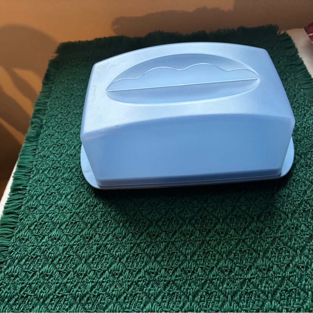 Tupperware- blue butter dish